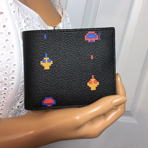 COACH ATARI Black Leather Men's Wallet NWT - Picture 4 of 5